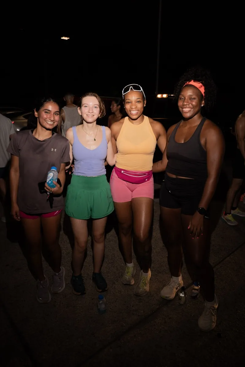 Sexy Pace runners warming up before a group run